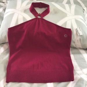 NWT- New York and Company knit halter top- fuchsia